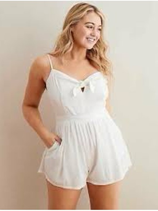 aerie Pants - AERIE Cream Textured Romper